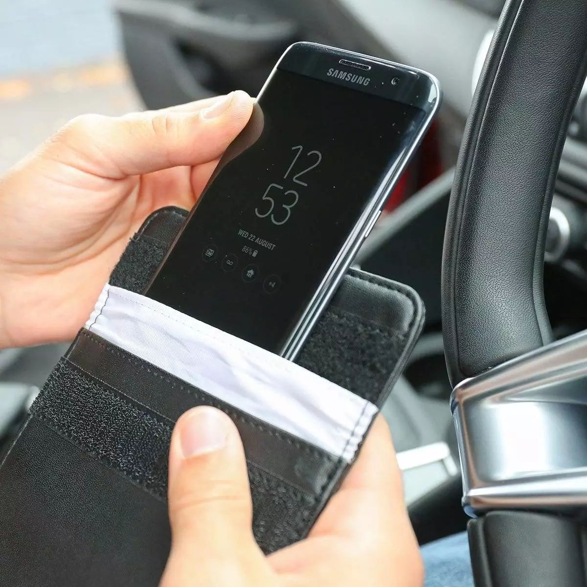 telefoon veilig disklok wallet keyless entry